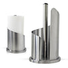 OLIXAN,Stainless Steel Paper Towel Holder Countertop, Modern Spiral Cover Design,Keep Paper Towel Clean,Weighted Base for Stability, Freestanding Easy One-Handed Operation for Kitchen Bathroom,Silver
